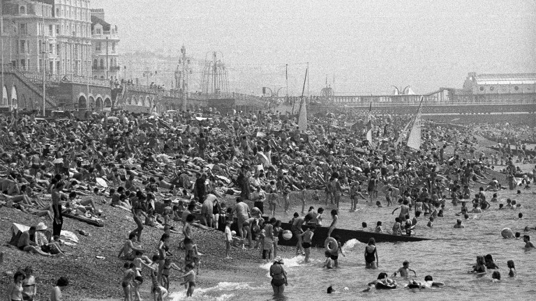Brighton beach in June 1976