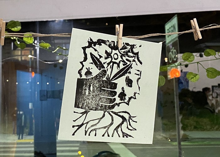 Bug and Plant Prints on a Clothesline by Eileen Lee