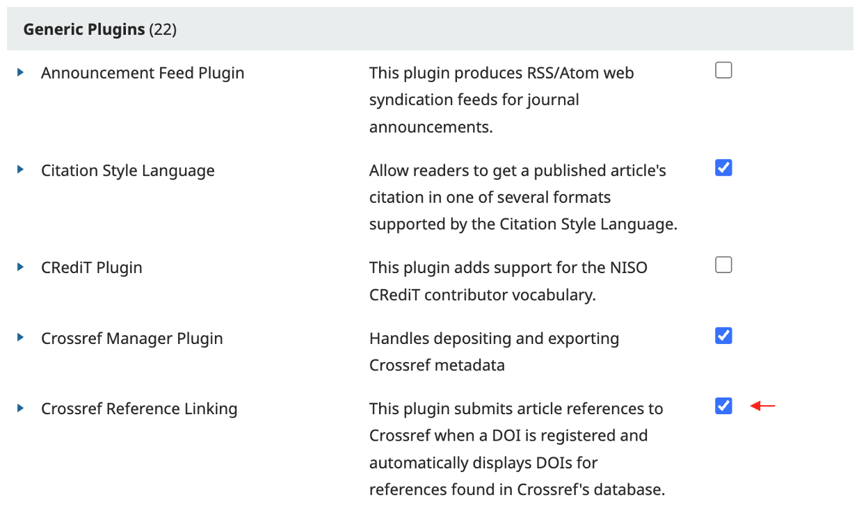 Crossref reference linking plugin