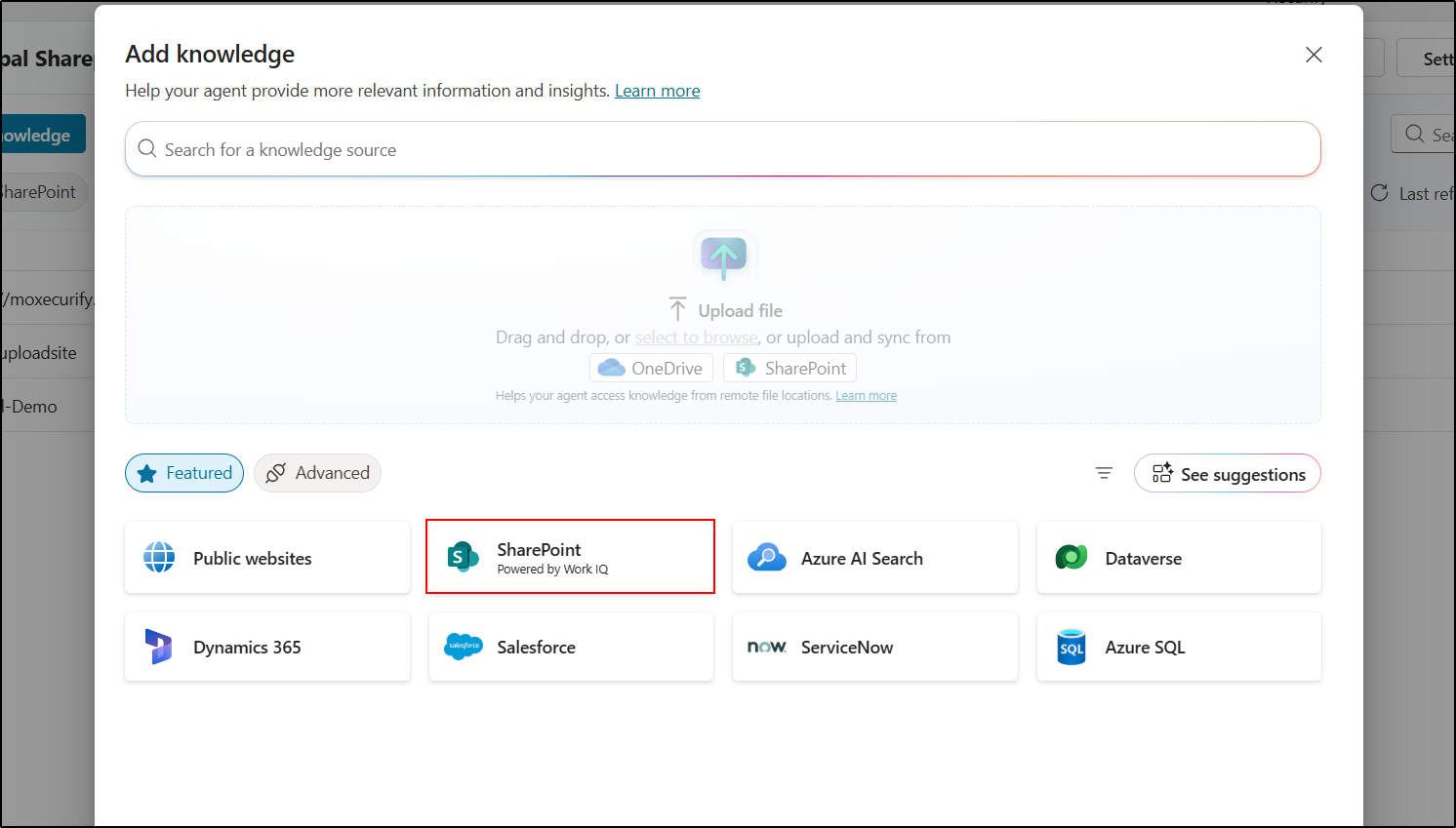 Drupal Sharepoint Integration copilot select SharePoint