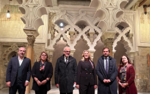 5 MEPs posing during the TRAN mission to Aragon, Spain
