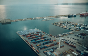 Bird's eye view of the Grand Port Maritime of Marseille