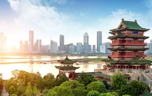 a landscape view of a chinese city