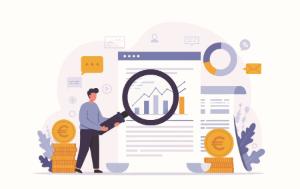 Man looking to graph