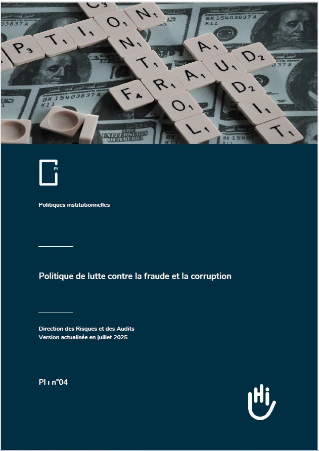 Couverture de la Politique de lutte contre la fraude et la corruption
