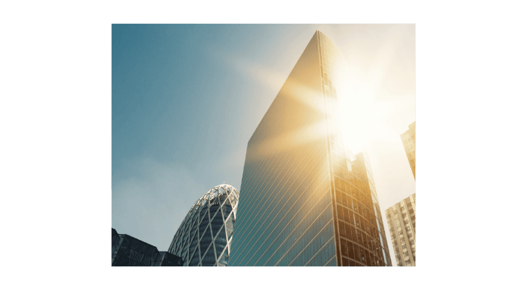 ray of sunlight on a building