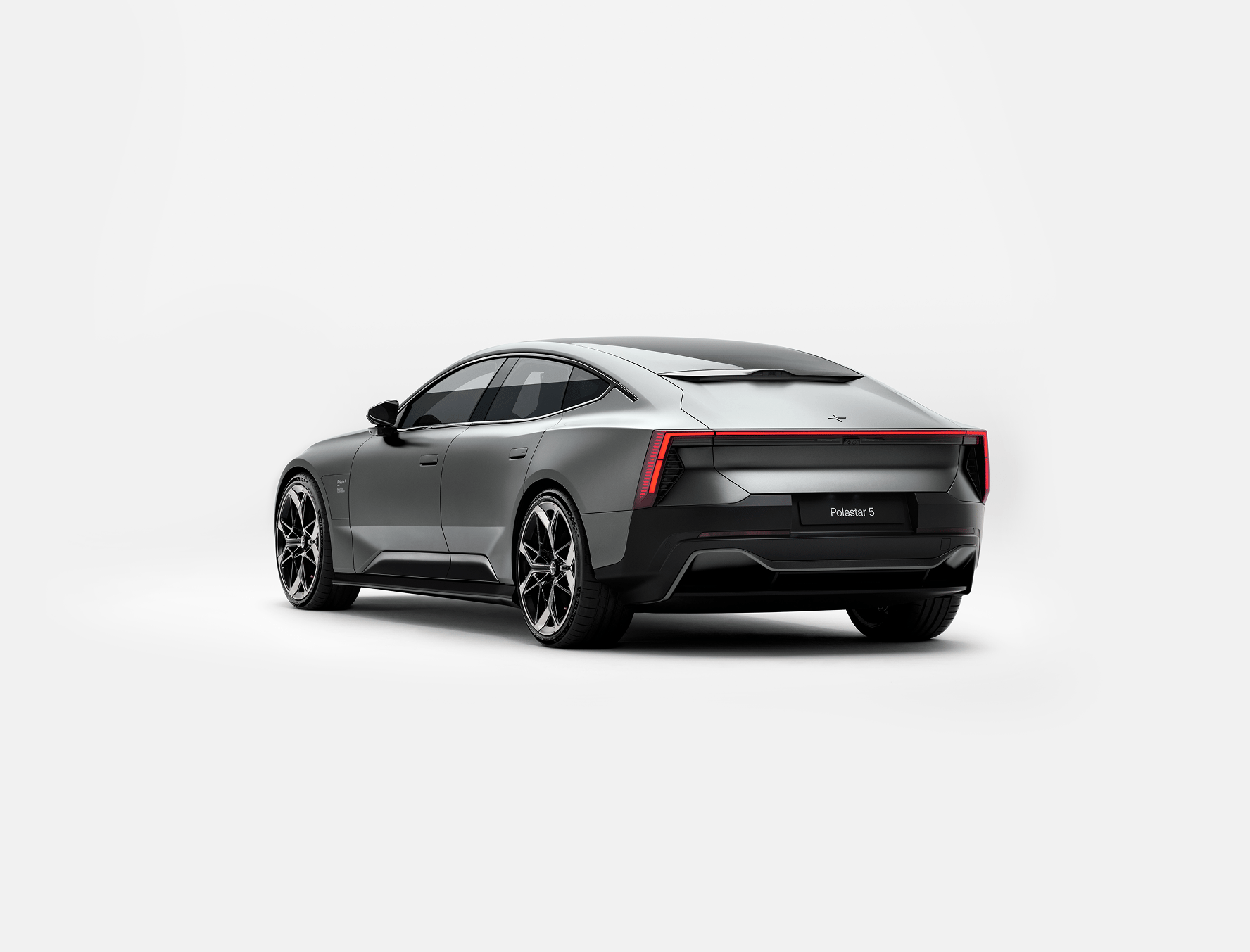 Polestar 5 rear three-quarter view on a white background