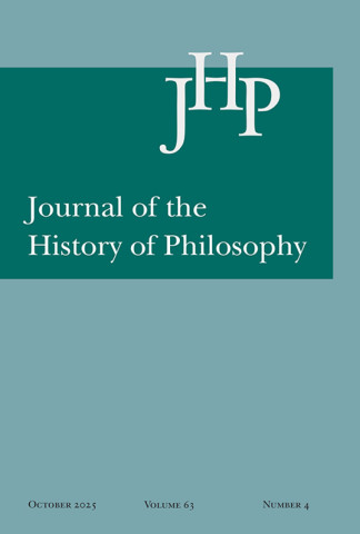 Cover image of Journal of the History of Philosophy