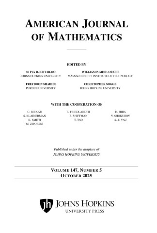 Cover image of American Journal of Mathematics