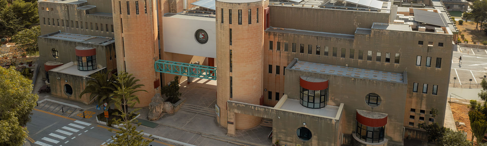 Aerial view of the Msida Campus from the side of the Gateway Building