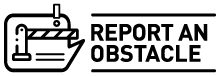 Open Folder icon with pencil text on the left reading Report an obstacle