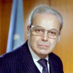 Retrato de Javier Pérez de Cuéllar.