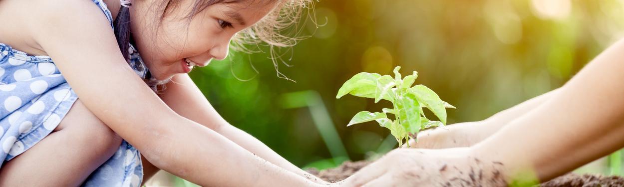 Little girl gardening