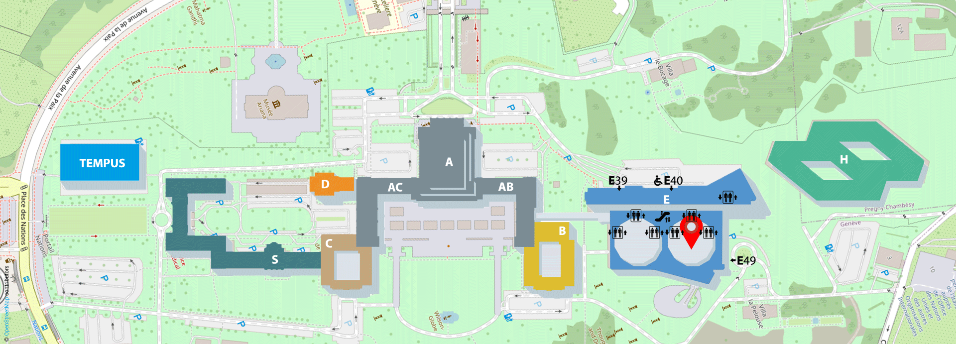 Conference Rooms - Location and access to Room XX