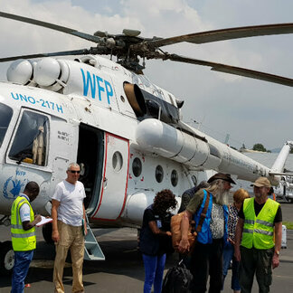 UN Humanitarian Air Service transporting aid workers to DR Congo