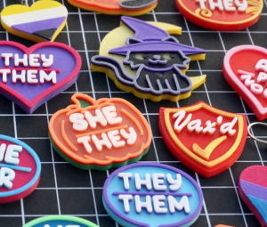 Pronoun Pins, Pronoun Pins for Mask, Magnetic Pronoun Pins, He/Him, She/Her, They Them Pronoun Pins, He/They, She/They Pronoun Pins, Vaccinated Pins, Pride Flag Pins, Pride Flag Crocs Jibbitz Charms, Bi Pride Pin, Trans Pride Pin, Pan Pride Pin, Lesbian Pride Pin, Non-Binary Pride Pin, Gay Pride Rainbow Pin, Pride Flag Crocs Jibbitz Charms, Pride Flag Earrings, D20 Earrings Geeky Gaming Dice, D20 Crocs Jibbitz Charms Geeky Gaming Dice, Protest Texas Abortion Ban Pin, Protect Trans Kids Pin,