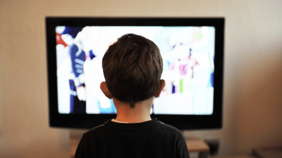 Kid Looking at an IPTV
