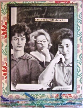 A Little Faint handmade greeting card, collage art
