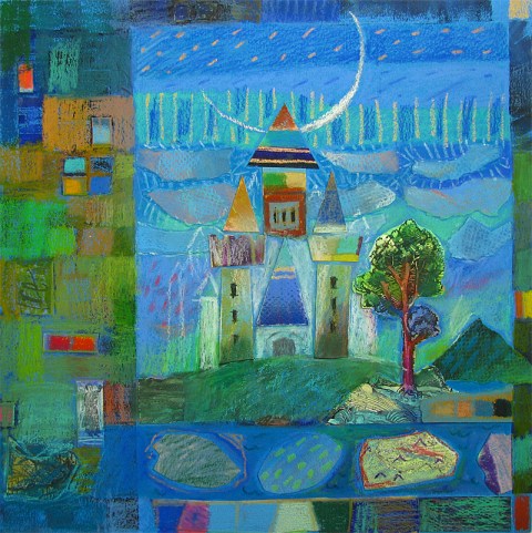 Book of Hours Oil pastel collage SOLD