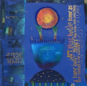 Art holds time, oil pastel collage, S Zoutewelle-Morris