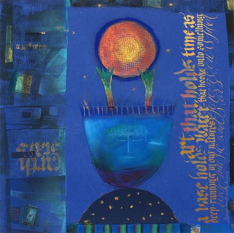Art holds time, oil pastel collage, S Zoutewelle-Morris