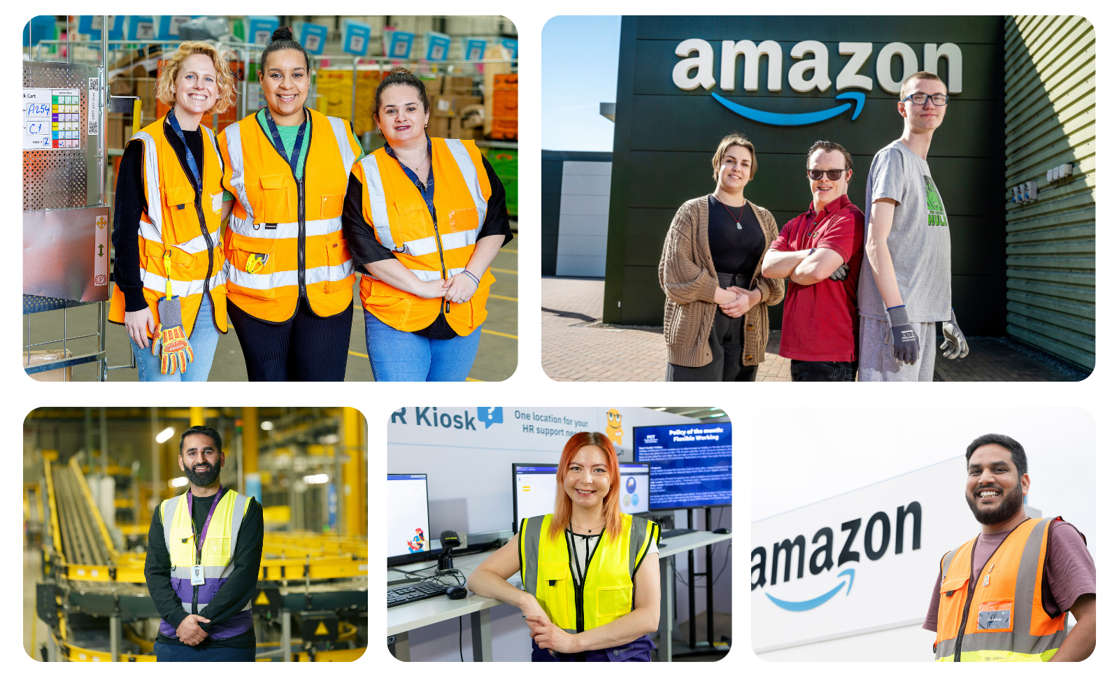 Collage of Amazon employees across Career Choice and Supported Internships