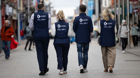 Image of CCPC staff walking down a city street