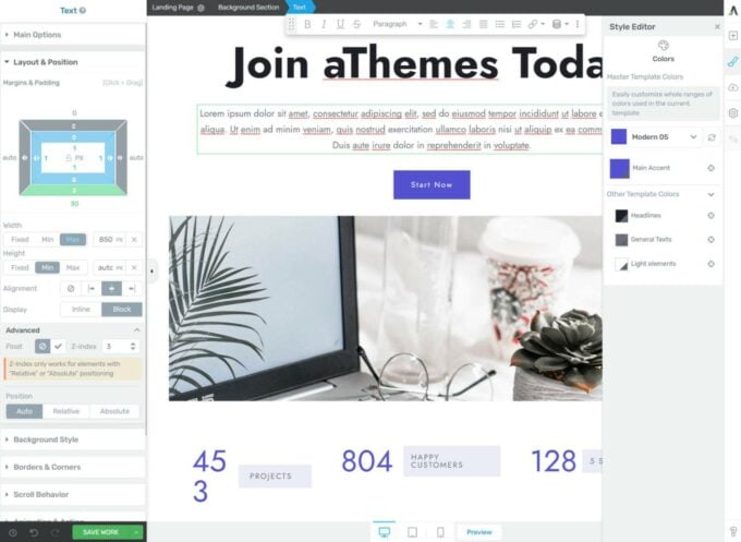 thrive-architect-interface-4 – aThemes Thrive Architect style options