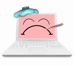 Sick Computer - Virus Infected and Unhappy