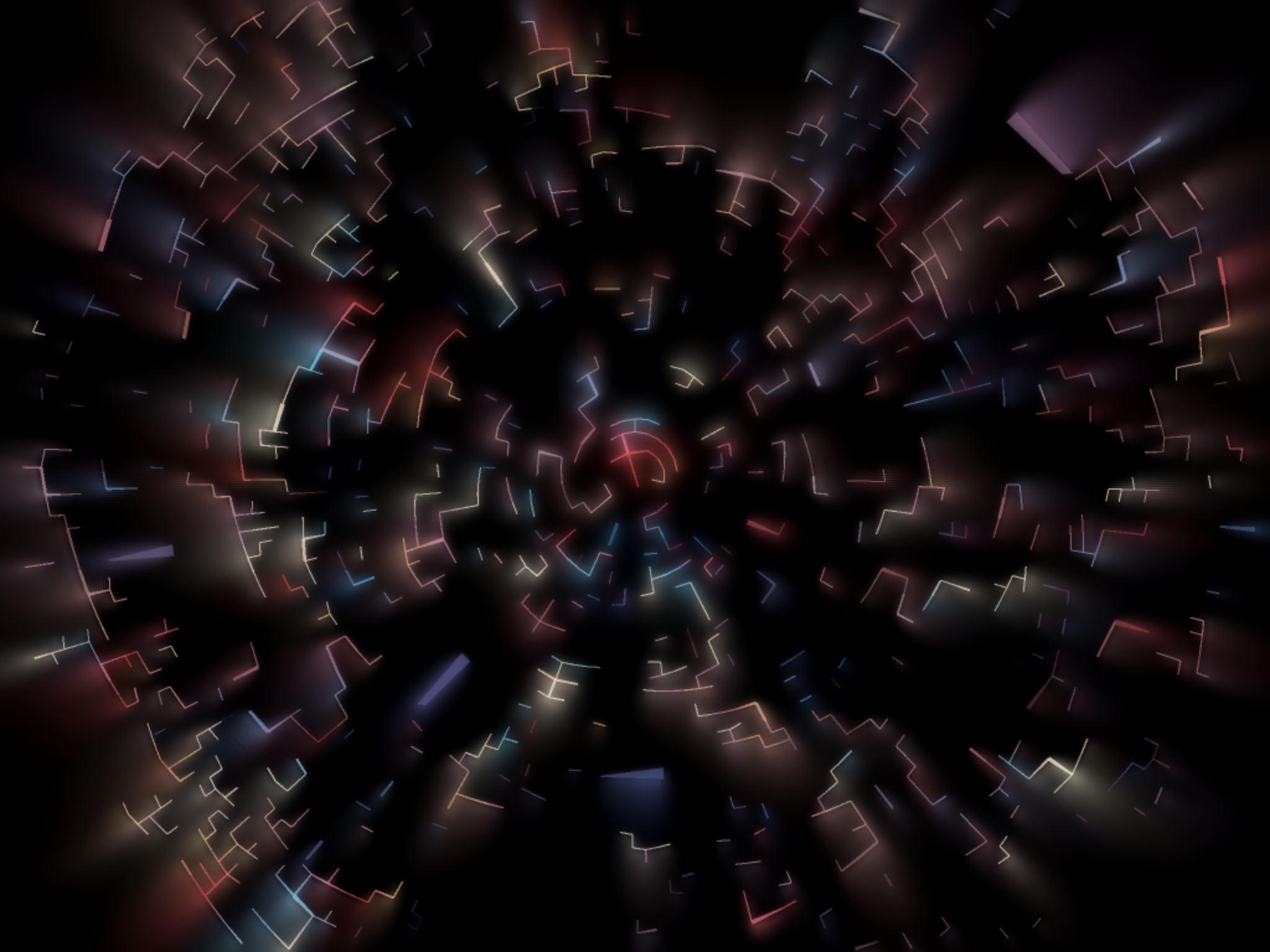 Screen capture from iOS app EōN, algorithmically generated Art & Music by Jean-Michel Jarre.