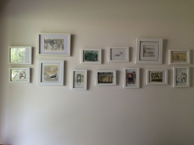Andy's drawings, cards gifted over the years.