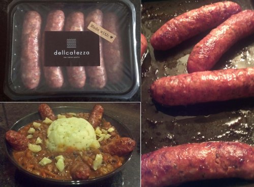 Our mash, beans and sausage