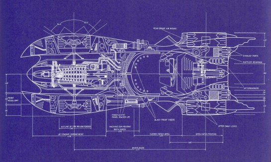 Batmobile Burton Films - Batman (1989) e Batman Returns (1992) - Vista dall'alto