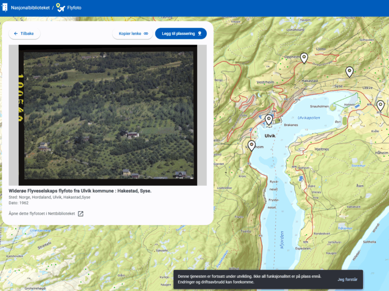 kartutdrag med utdrag av flyfoto