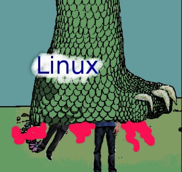 PC and Mac guy meet Linux Godzilla