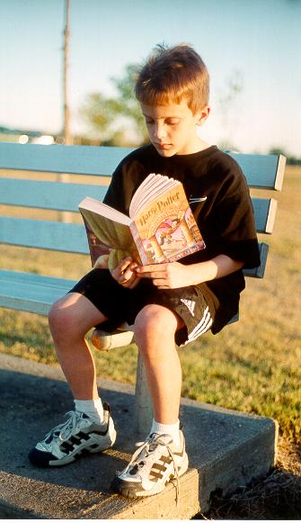 Nick reading Harry Potter.