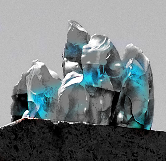 Damian Priour, Austin Temple (detail) 2000 fossil limestone, glass, steel In Memory of Buddy Langston 1947-2004 Frisco, Texas