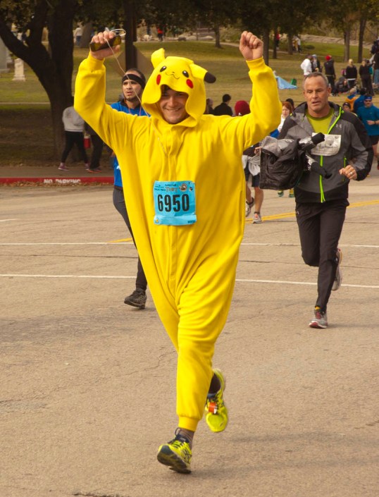 Running up that hill at the end.