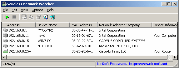 Wireless Network Watcher Wireless Network Watcher