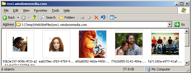 Files Captured By WebSiteSniffer Files Captured By WebSiteSniffer