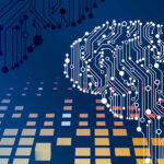 Ilustración digital que muestra una representación de un cerebro formado por circuitos.