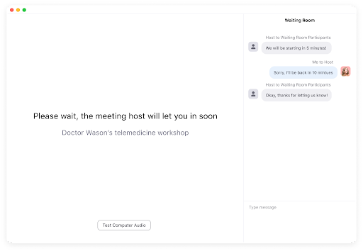 Waiting Room 2 Way Chat