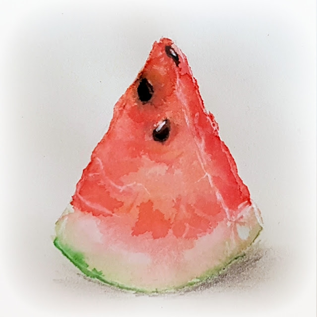 watercolor watermelon akwarelowy arbuz ręcznie malowany