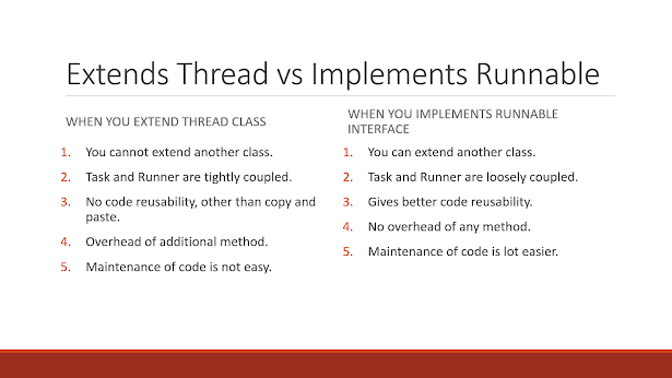 Difference between extending thread and implementing Runnable in Java