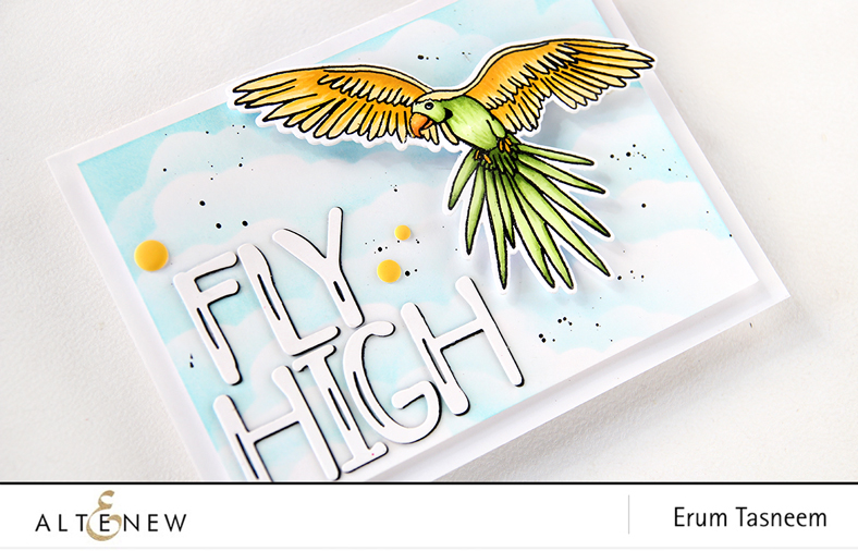 Altenew Brushed Alpha die set and Parrot Paradise | Erum Tasneem | @pr0digy0
