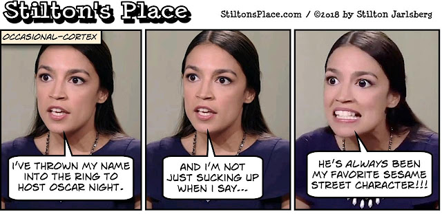 stilton’s place, stilton, political, humor, conservative, cartoons, jokes, hope n’ change, kevin hart, oscars, tweets, ocasio-cortez, homophobic