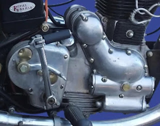 Where is the gearshift lever? Royal Enfield gearbox with no shift lever.