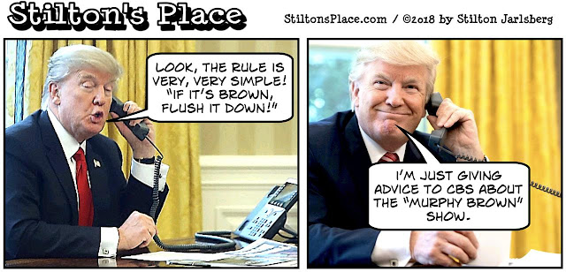 stilton’s place, stilton, political, humor, conservative, cartoons, jokes, hope n’ change, hockey, puck, shooter, stormy daniels, murphy brown, birthday
