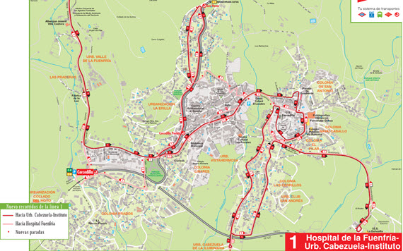 Nueva autobús urbano de Cercedilla L-1 'Hospital de la Fuenfría-Instituto' Nueva autobús urbano de Cercedilla L-1 'Hospital de la Fuenfría-Instituto'