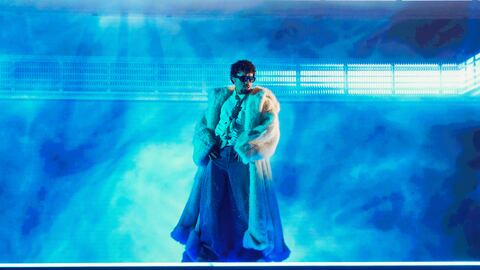 Bad Bunny performs during the iHeartRadio Music Awards, on Monday, March 17, 2025, at the Dolby Theatre in Los Angeles.